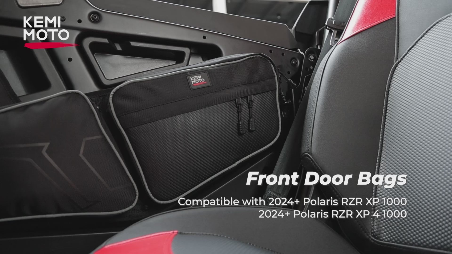 Kemimoto Front Door Bag for Polaris RZR XP 1000/4 Water‑Resistant