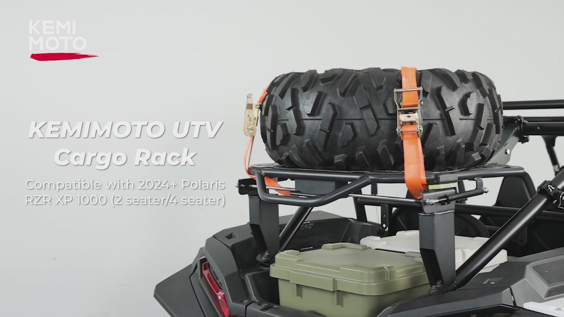 Kemimoto UTV Spare Tire Carrier Polaris RZR XP 1000/4 2024-2026