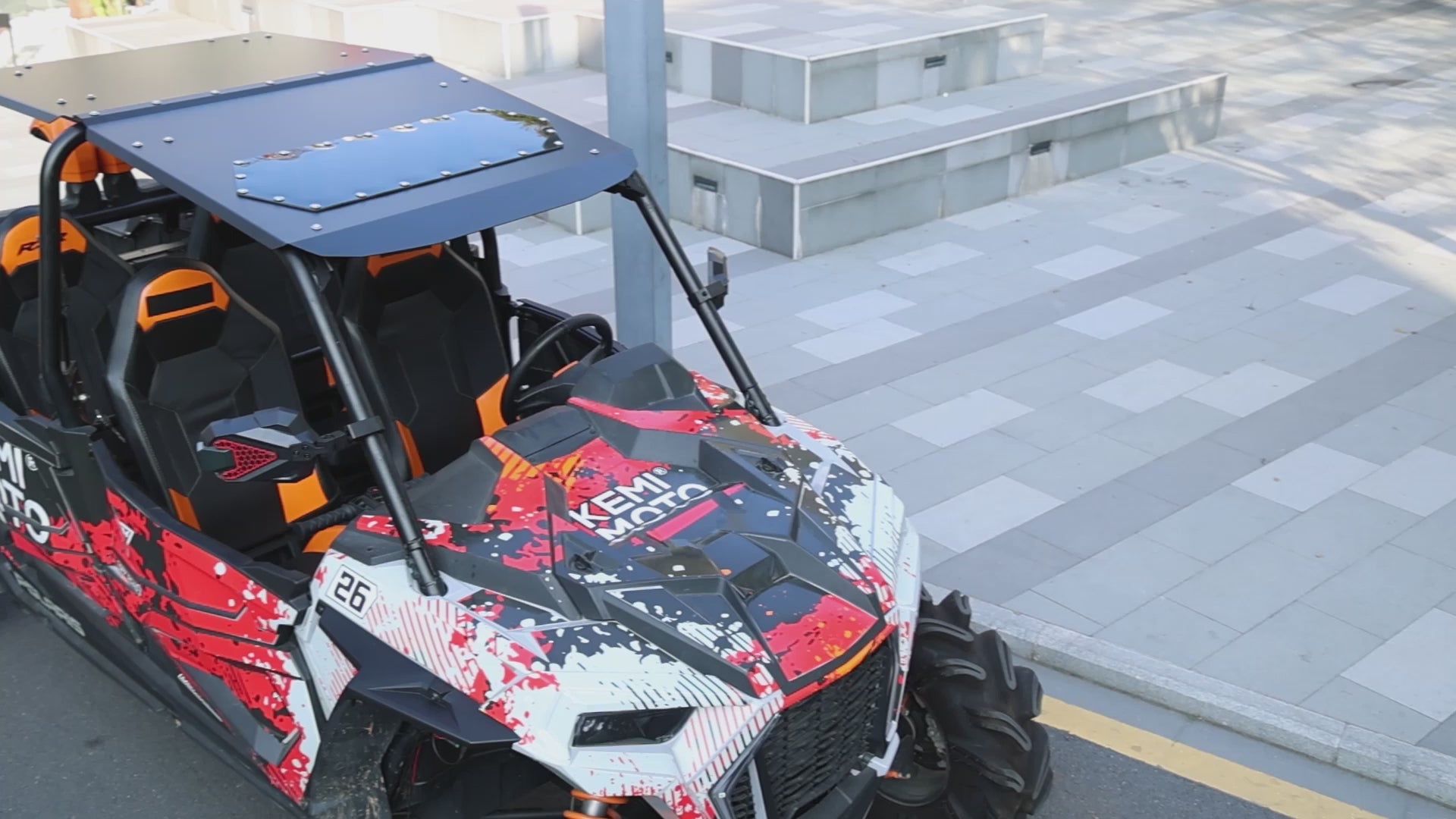 Kemimoto Aluminum Roof Tinted Sunroof for Polaris RZR XP4 1000