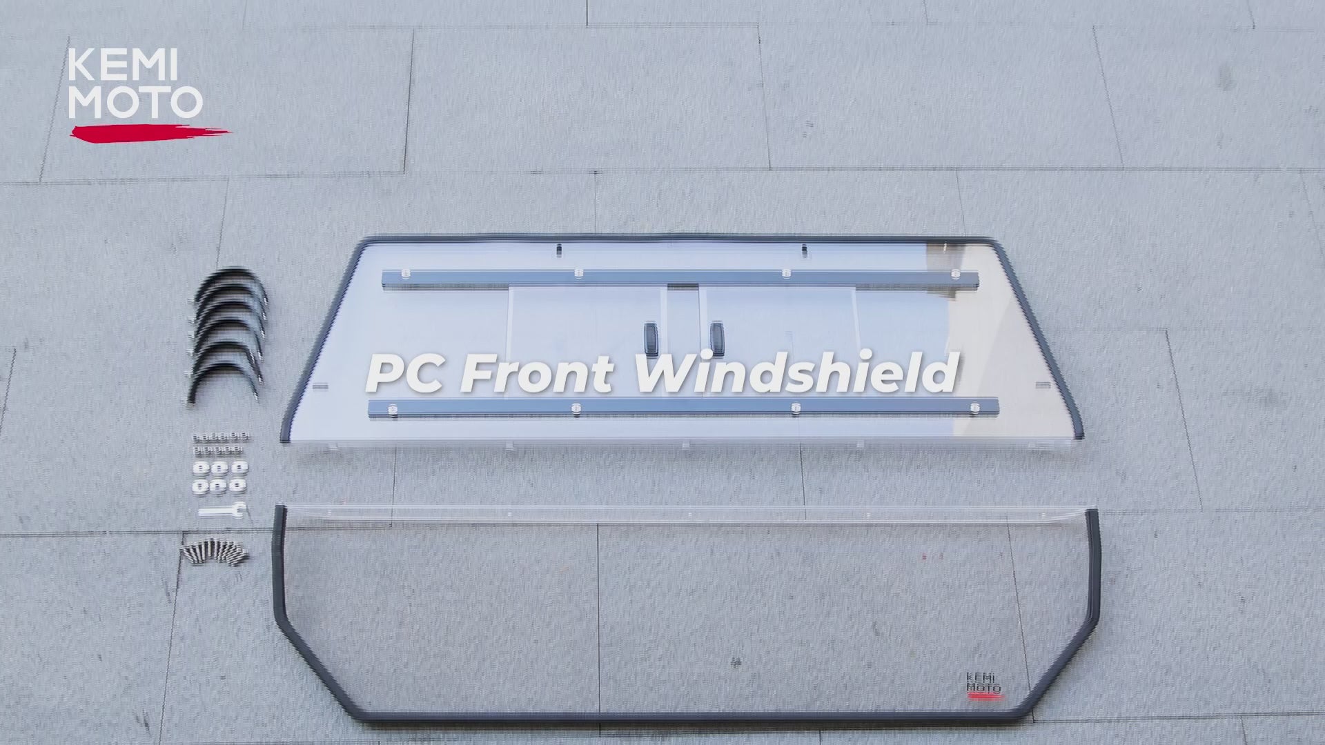 Kemimoto Full Rear Windshield with Sliding Window for Polaris RZR