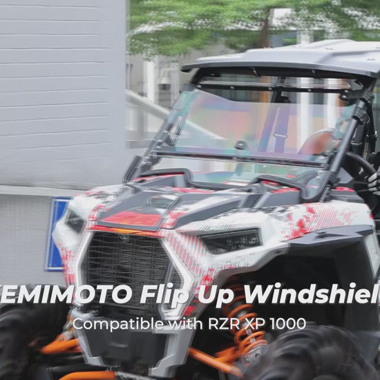 Kemimoto 2‑IN‑1 Flip Up Windshield for RZR XP 1000 Turbo