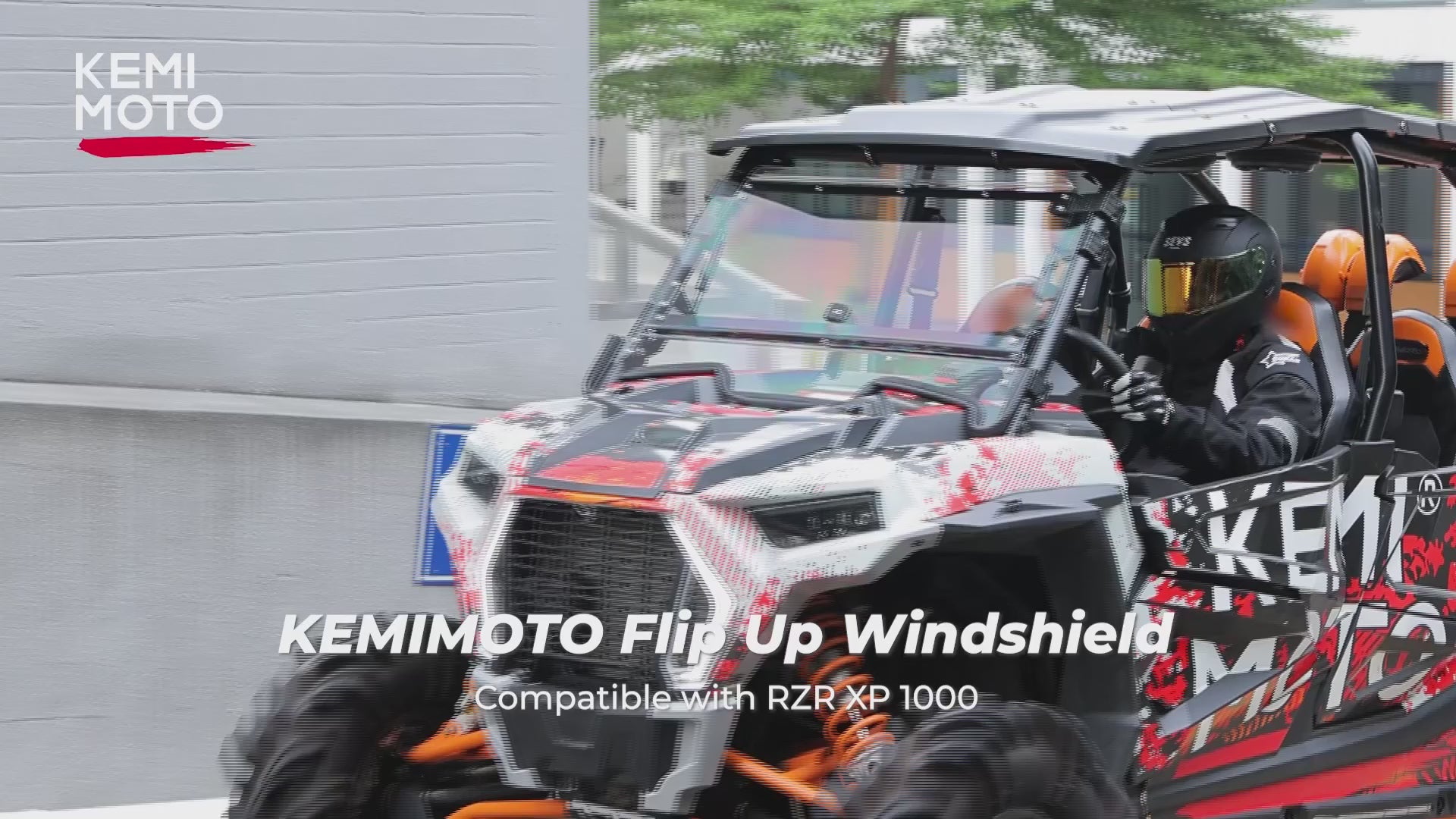 Kemimoto 2‑IN‑1 Flip Up Windshield for RZR XP 1000 Turbo
