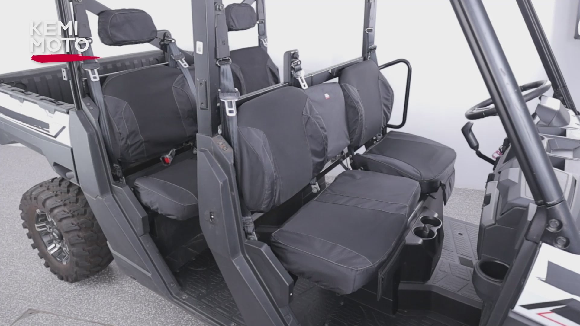 Kemimoto UTV Wingback Seat Cover Set Polaris Ranger XP 1000