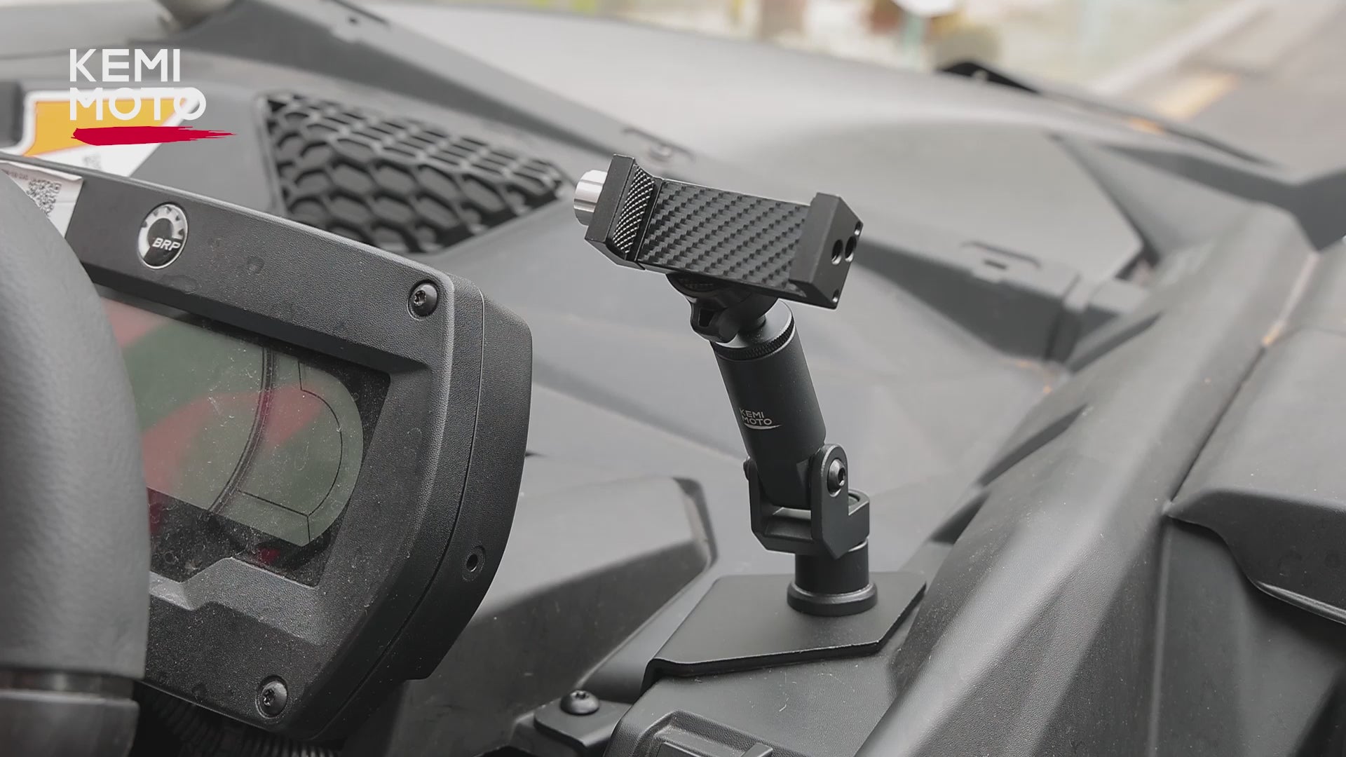 Kemimoto 360° Adjustable CNC Phone Mount for Can‑Am Maverick X3/MAX