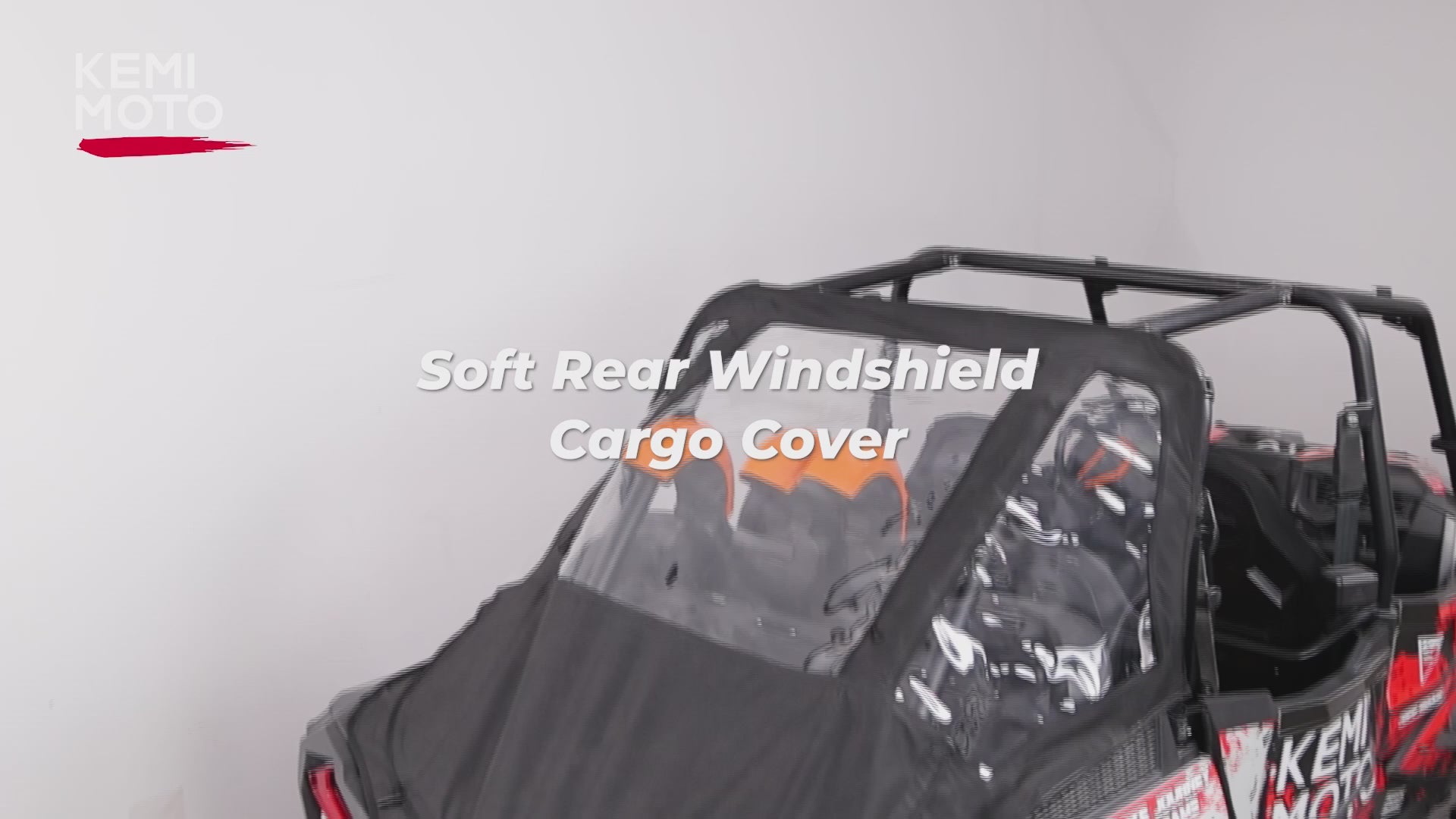 Kemimoto Extended Rear Windshield with Cargo Cover for Polaris RZR