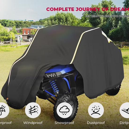 Kemimoto UTV Cover Reflective Strip Waterproof Oxford 122" x 70.9"