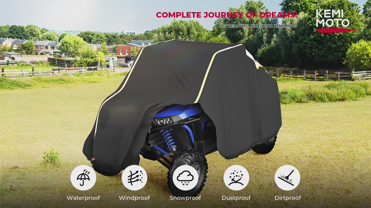 Kemimoto UTV Cover Reflective Strip Waterproof Oxford 122" x 70.9"