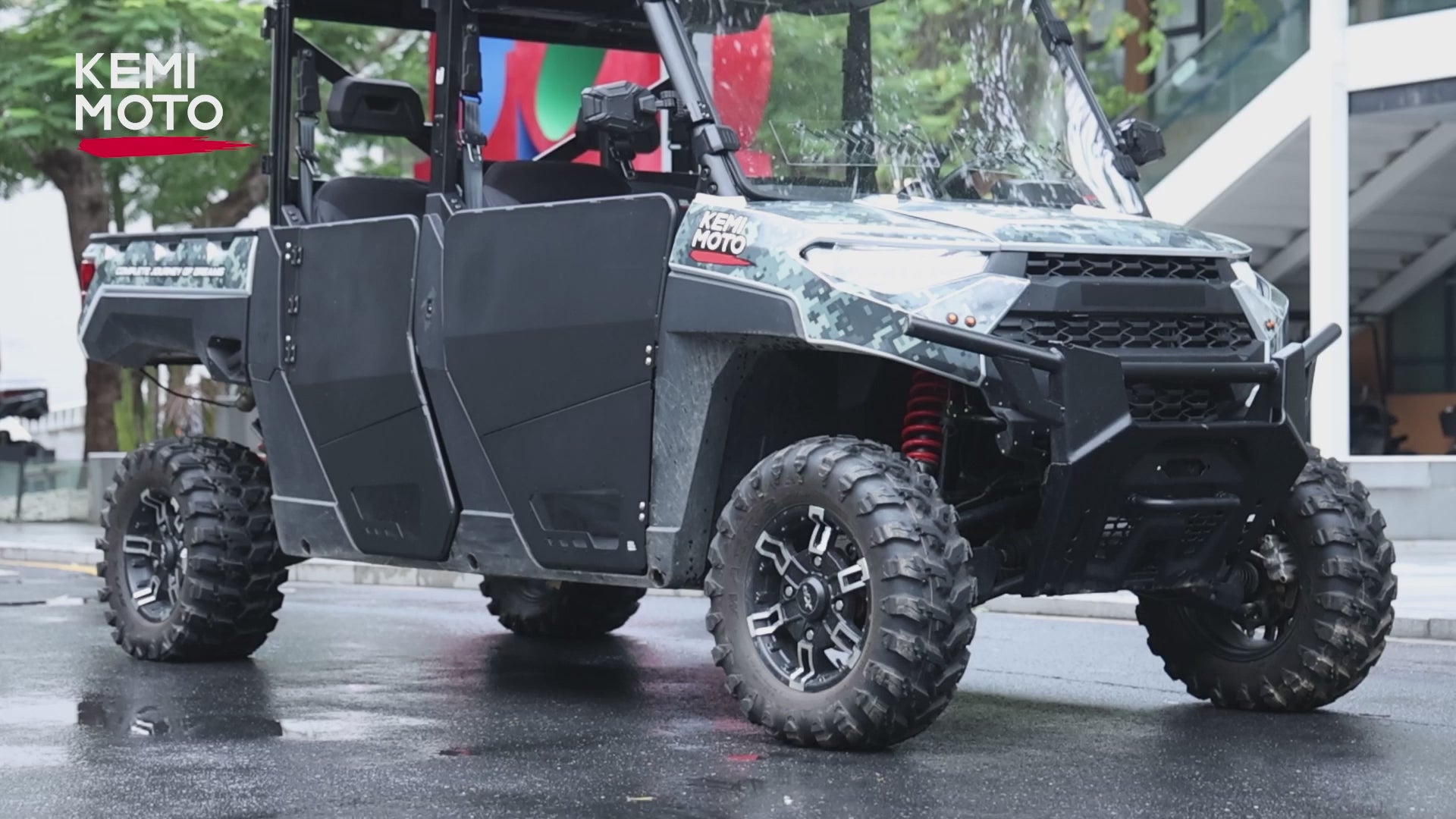 Kemimoto Aluminum Doors for Polaris Ranger XP 1000 Crew Black