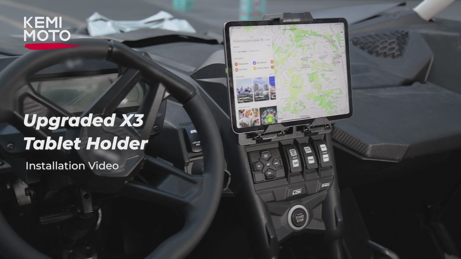 Kemimoto Upgraded Tablet Holder for Can‑Am Maverick X3 / X3 MAX