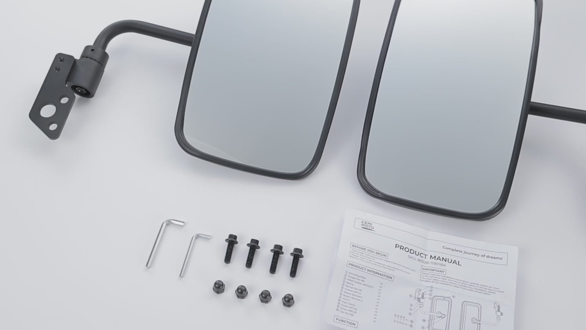 Kemimoto Side View Mirrors for Kubota RTV X1100C