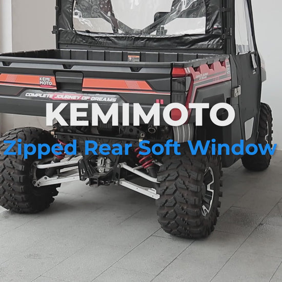 Kemimoto Zippered Rear Window for Polaris Ranger XP 1000 Crew