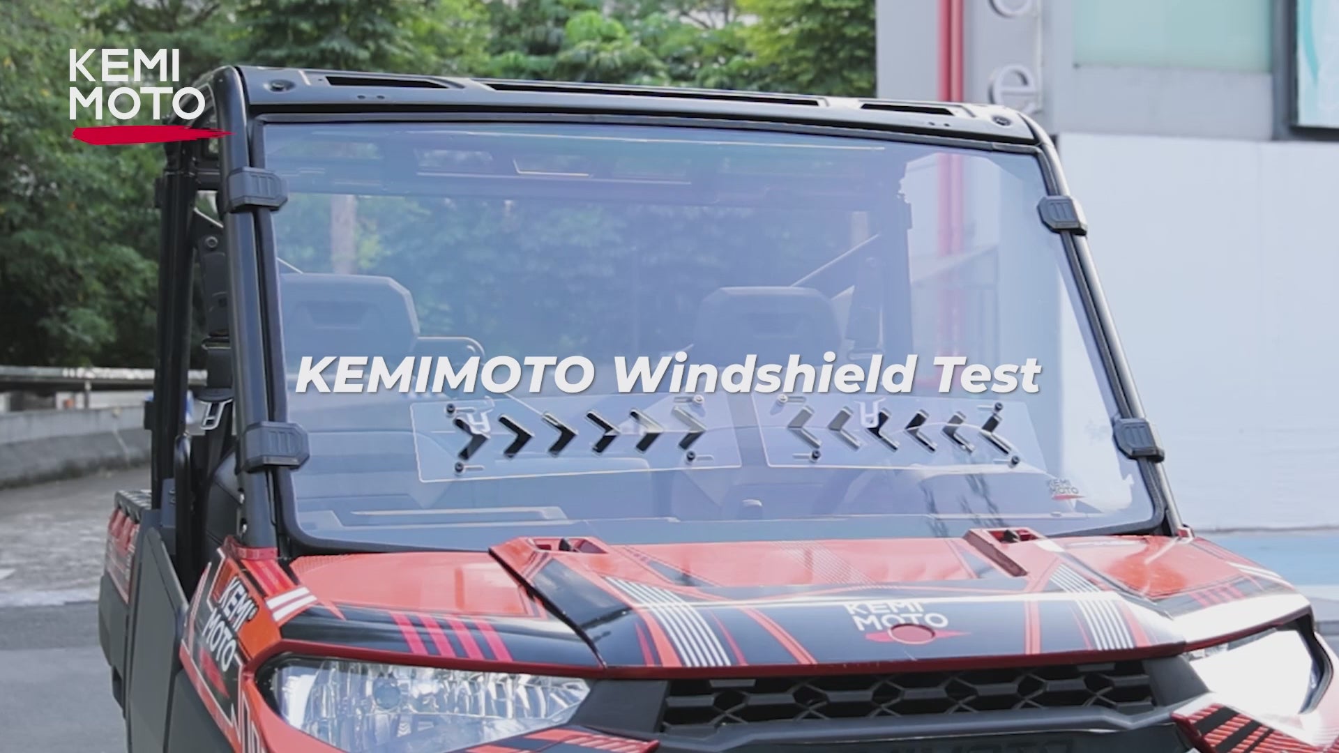 Kemimoto 2-In-1 Vented Front Windshield for Polaris Ranger XP 900/1000