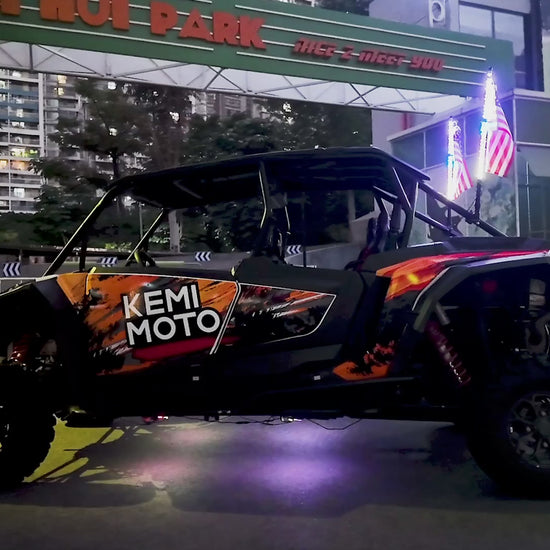 Kemimoto Universal 3FT LED Whip & Rock Lights Combo