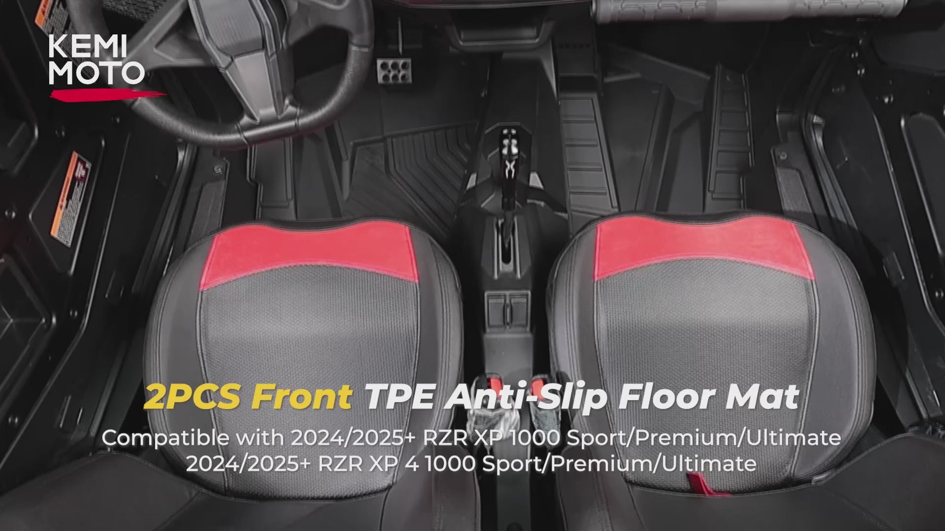 Kemimoto TPE Floor Mats for Polaris RZR XP 1000/4 2024-2025