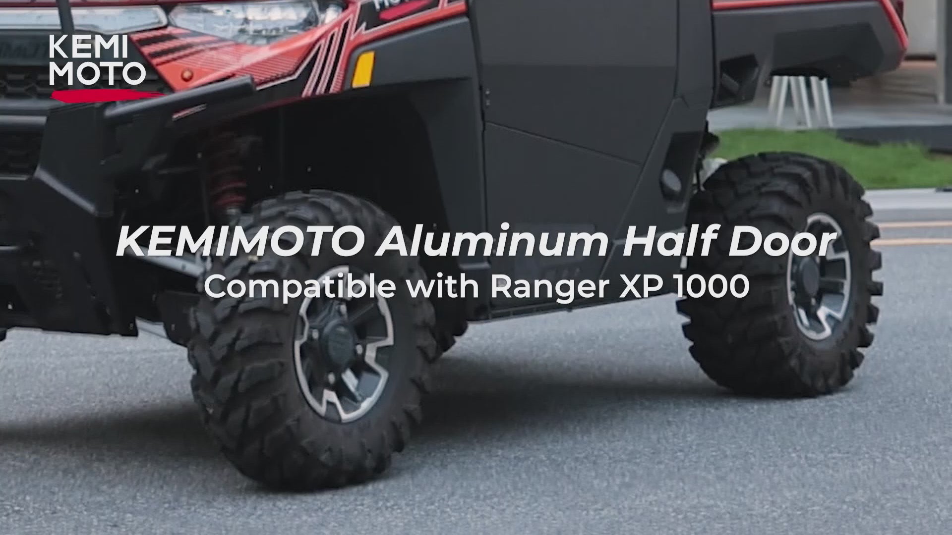 Kemimoto UTV Aluminum Half Door for Polaris Ranger XP 1000