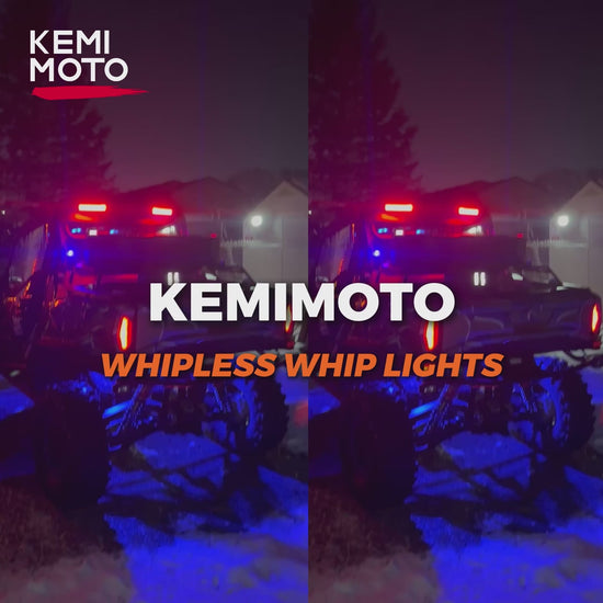 Kemimoto Spot Beam Whip Lights with 1.5"-2" Tube Clamp Kit