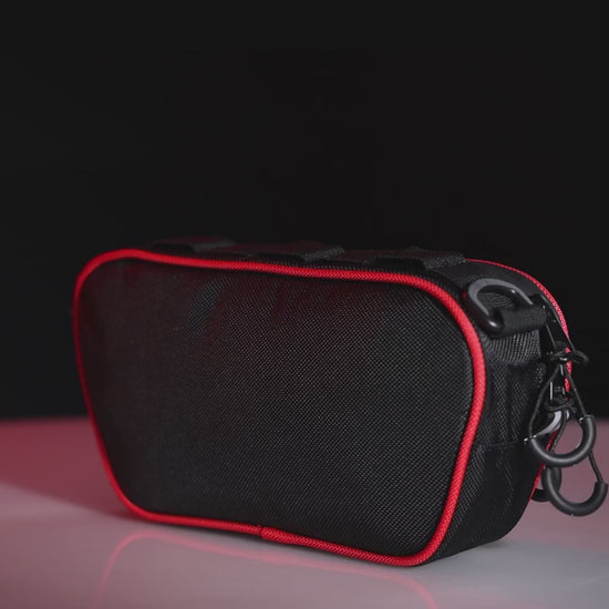 Kemimoto UTV Roll Cage Storage Bag 11" x 5" Black Red