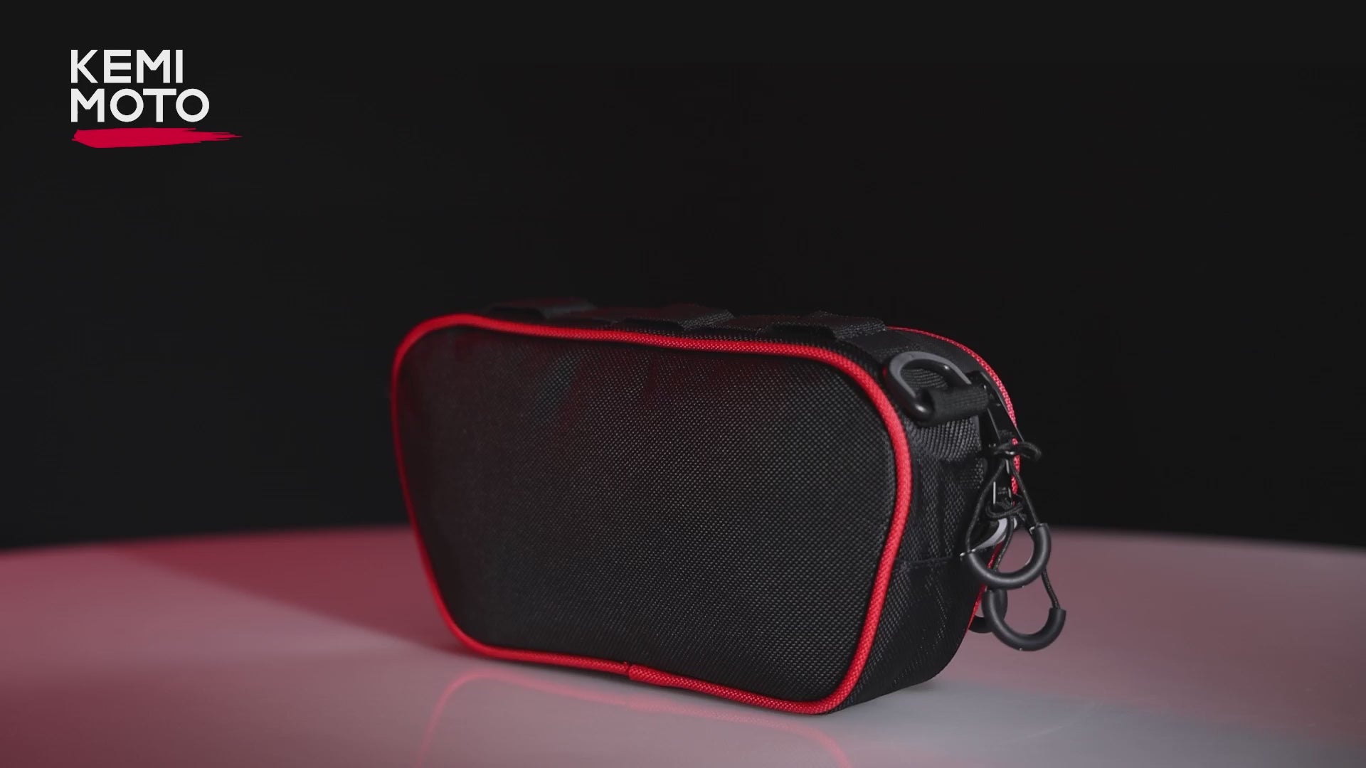 Kemimoto UTV Roll Cage Storage Bag 11" x 5" Black Red
