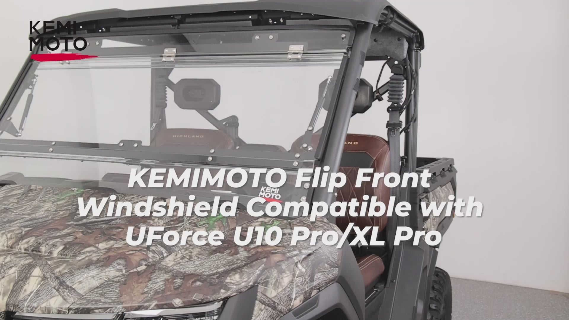 Kemimoto 3-IN-1 Flip Windshield for CFMOTO UFORCE U10