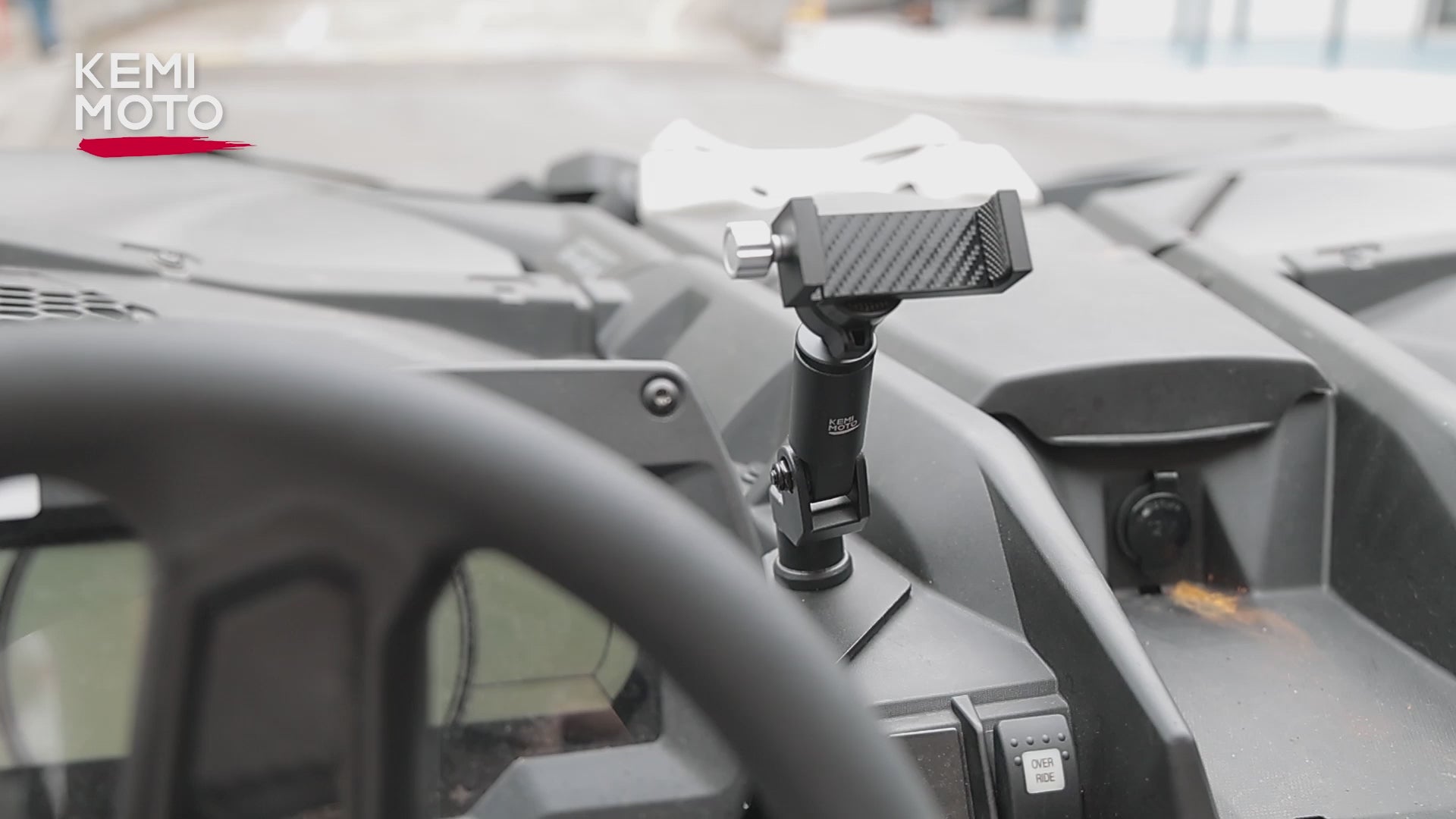 Kemimoto 360° Adjustable CNC Phone Mount for Can‑Am Maverick X3/MAX
