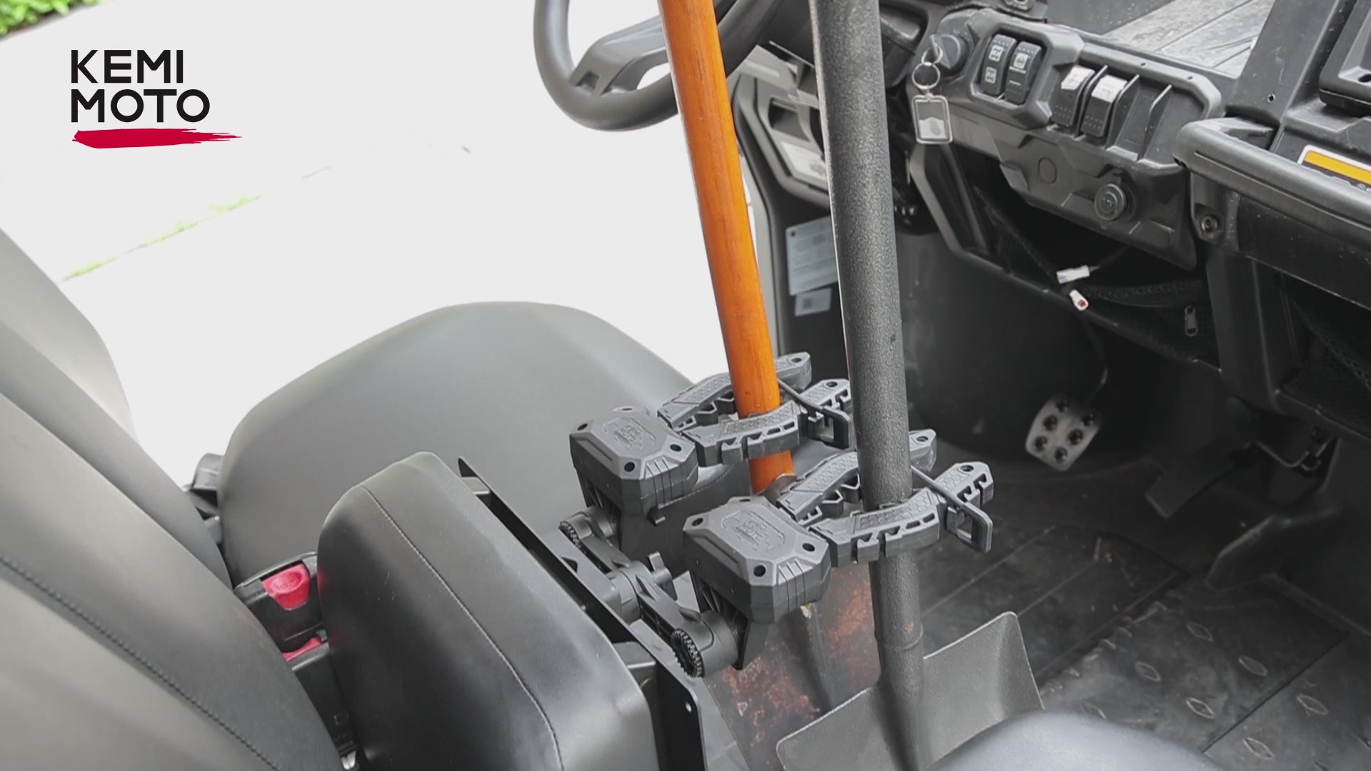 Kemimoto UTV Seat Gun Rack Vertical Saving for Defender Ranger