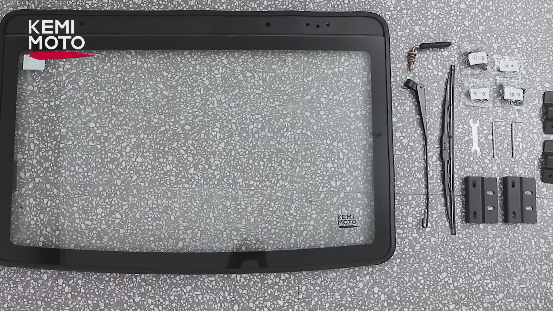 Kemimoto Front Windshield with Center Wiper for CFMOTO ZForce 950/800 (2023+)