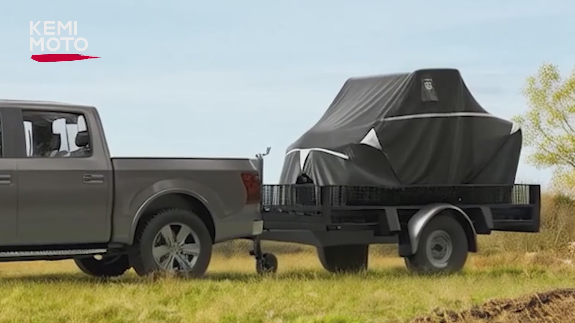 Kemimoto 2-Seater UTV Trailering Cover Waterproof Windproof Universal