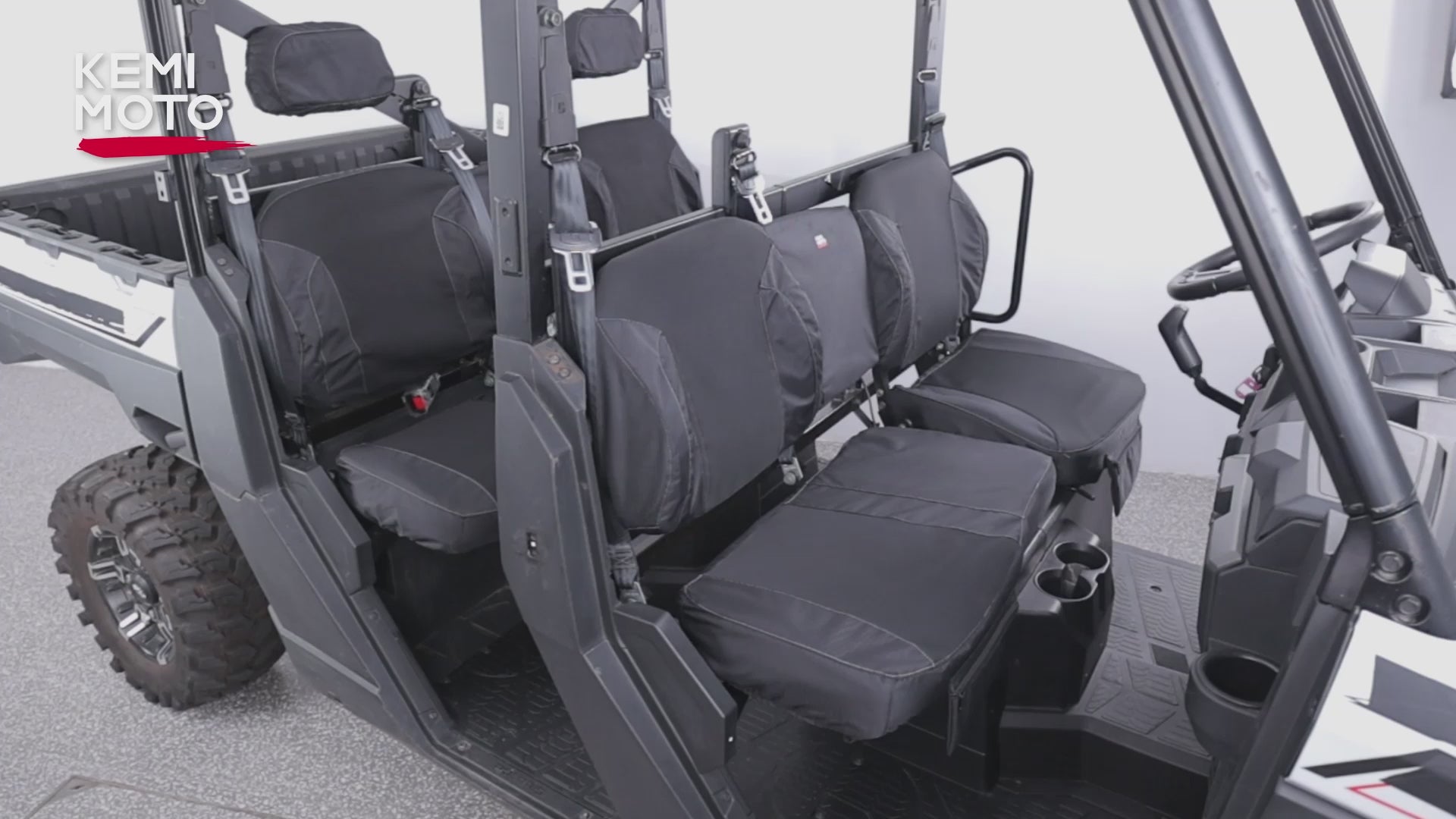 Kemimoto UTV Wingback Seat Cover Set Polaris Ranger XP 1000
