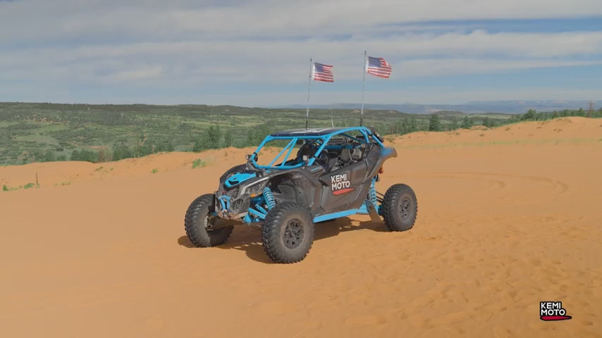 KEMIMOTO 5FT UTV Spiral Whip Light with RF Remote Control