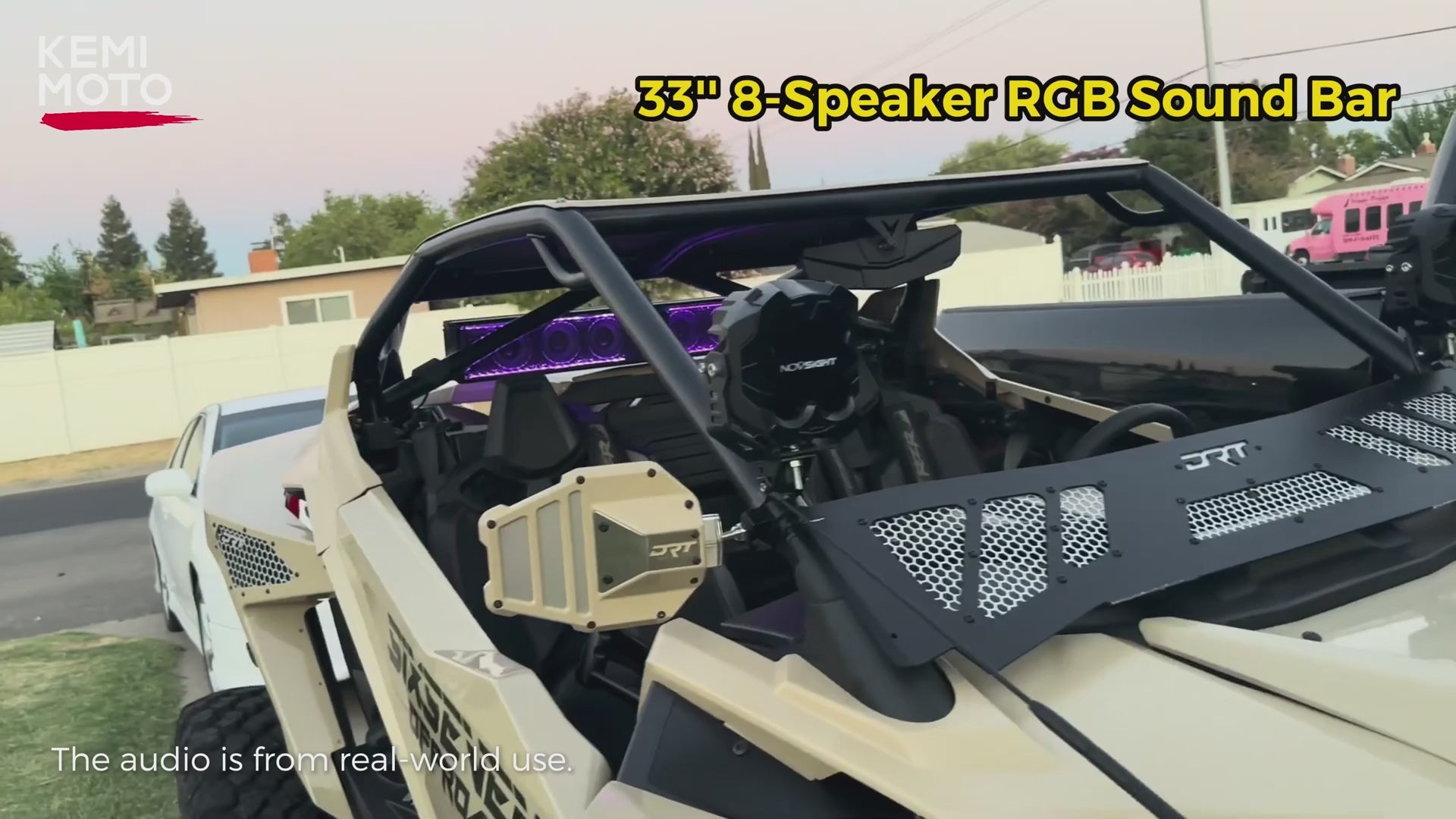 Kemimoto 33" RGB UTV Sound Bar for Can-Am Maverick