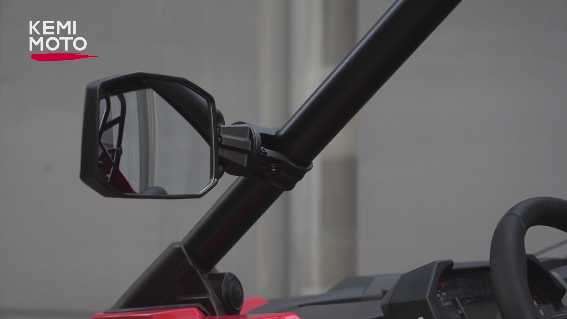 Kemimoto 2-Way Adjustable Side View Mirrors for 1.75‑2.0" Roll Bar