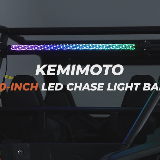 30" LED Chase Light Bar fit 1.5” Roll Cage for Polaris RZR, Can‑Am Maverick X3