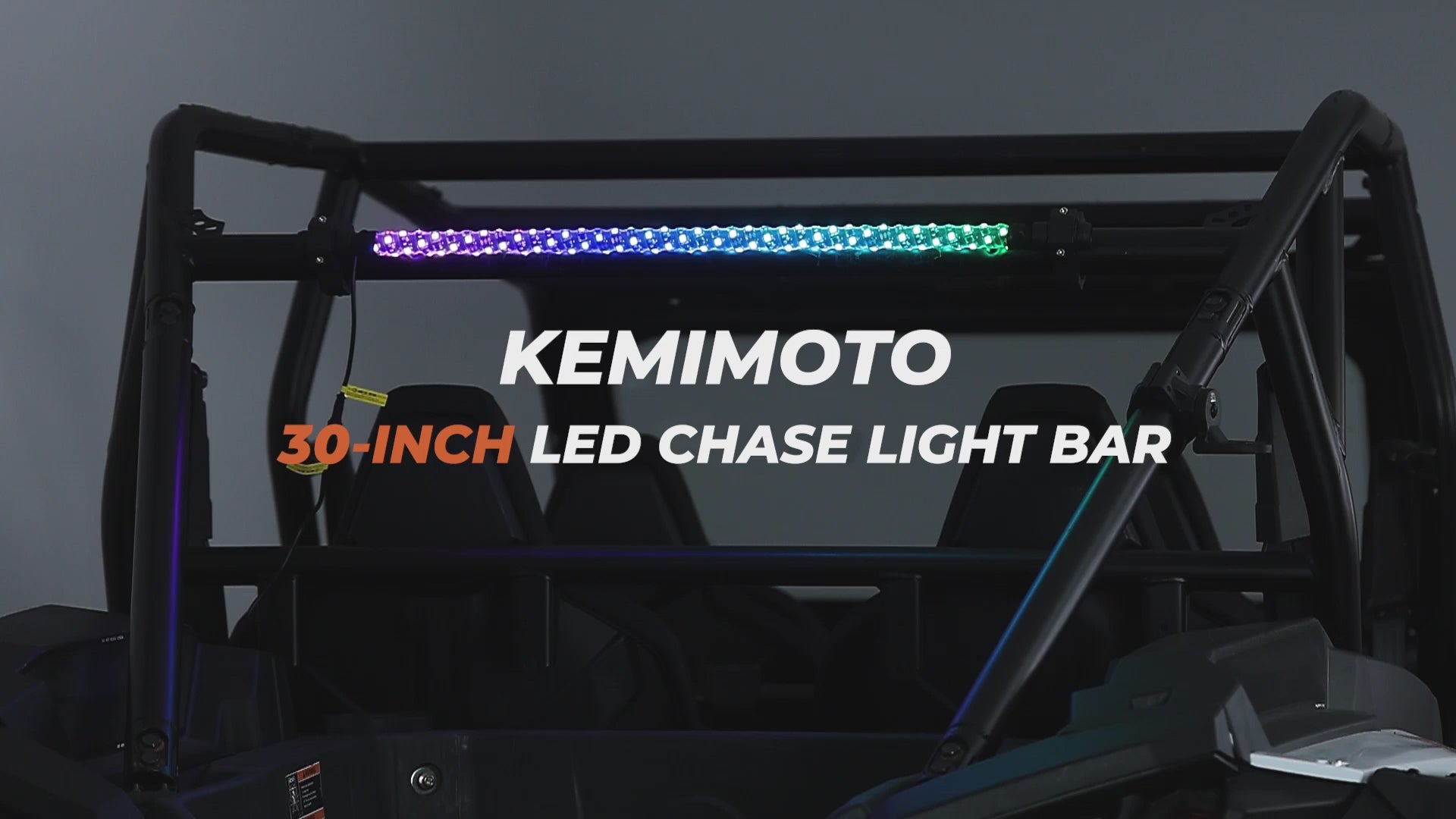 30" LED Chase Light Bar fit 1.5” Roll Cage for Polaris RZR, Can‑Am Maverick X3