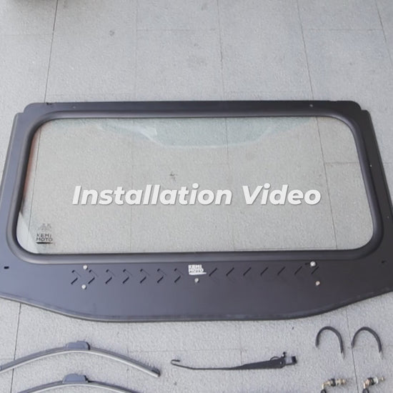 Kemimoto Glass Windshield With 2 Wipers For Polaris RZR XP