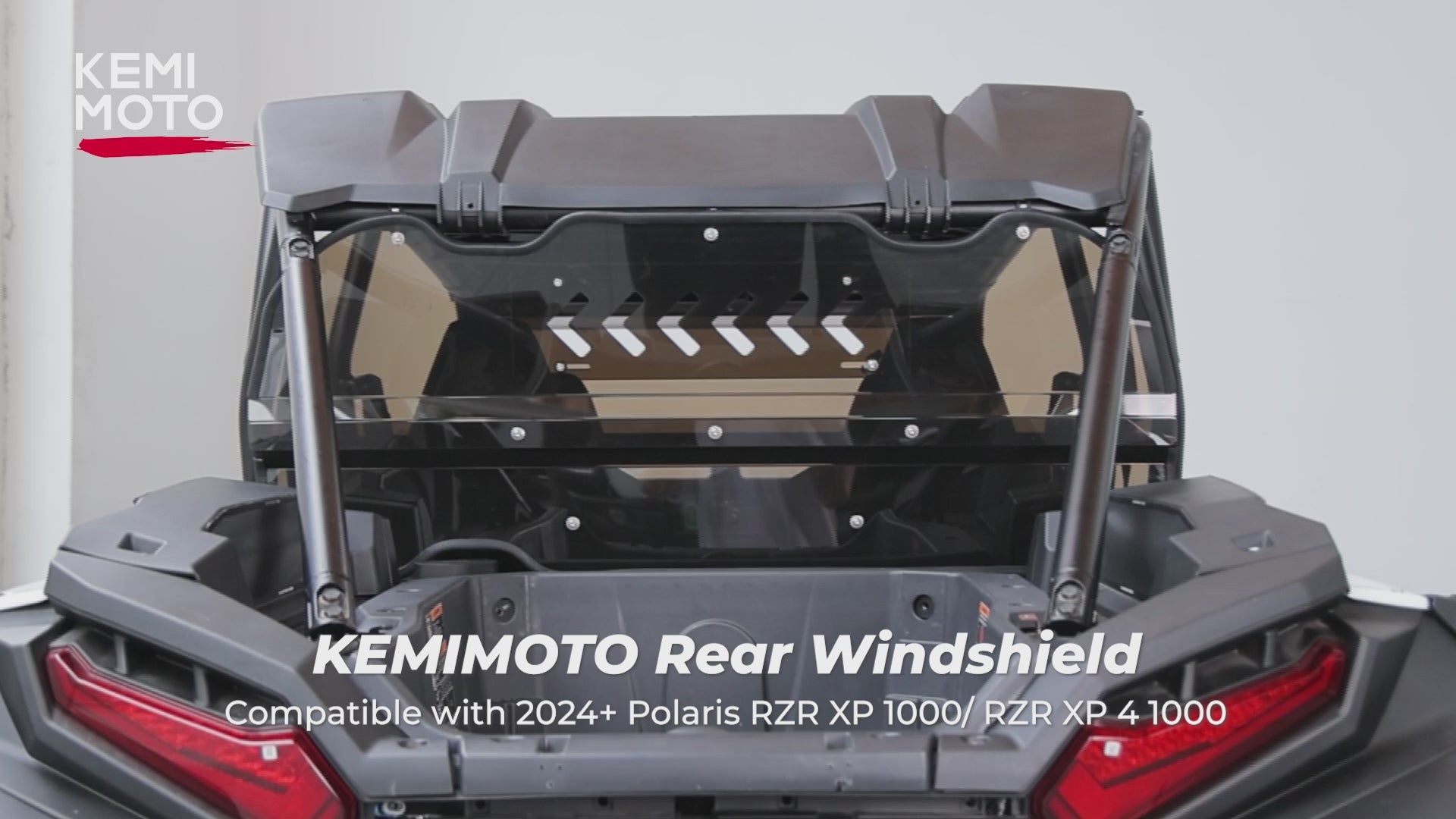 Kemimoto Tinted Rear Windshield for Polaris RZR XP 1000 2024-2025