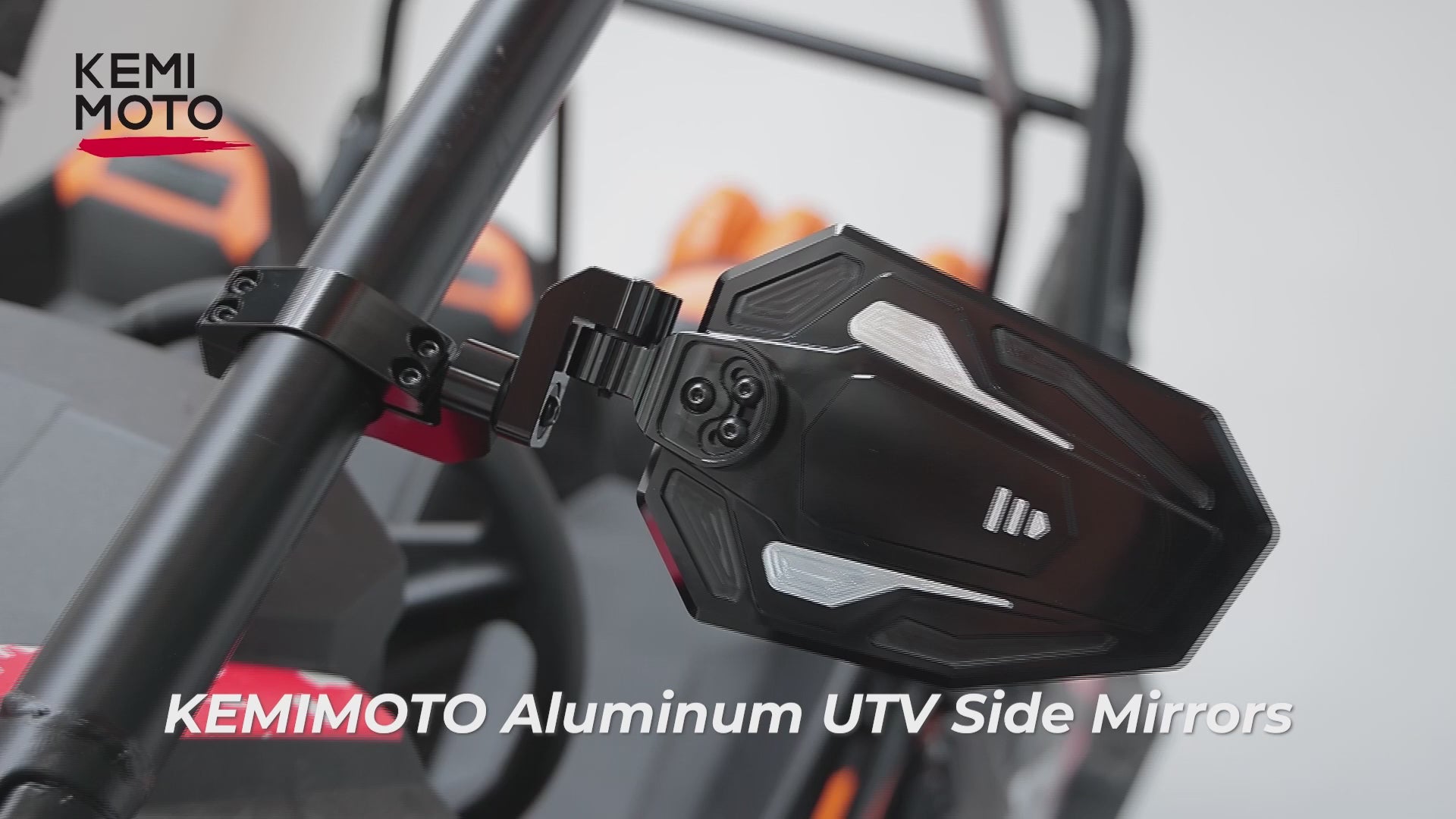KEMIMOTO Aluminum UTV Side View Mirror for 1.75‑2" Roll Bar