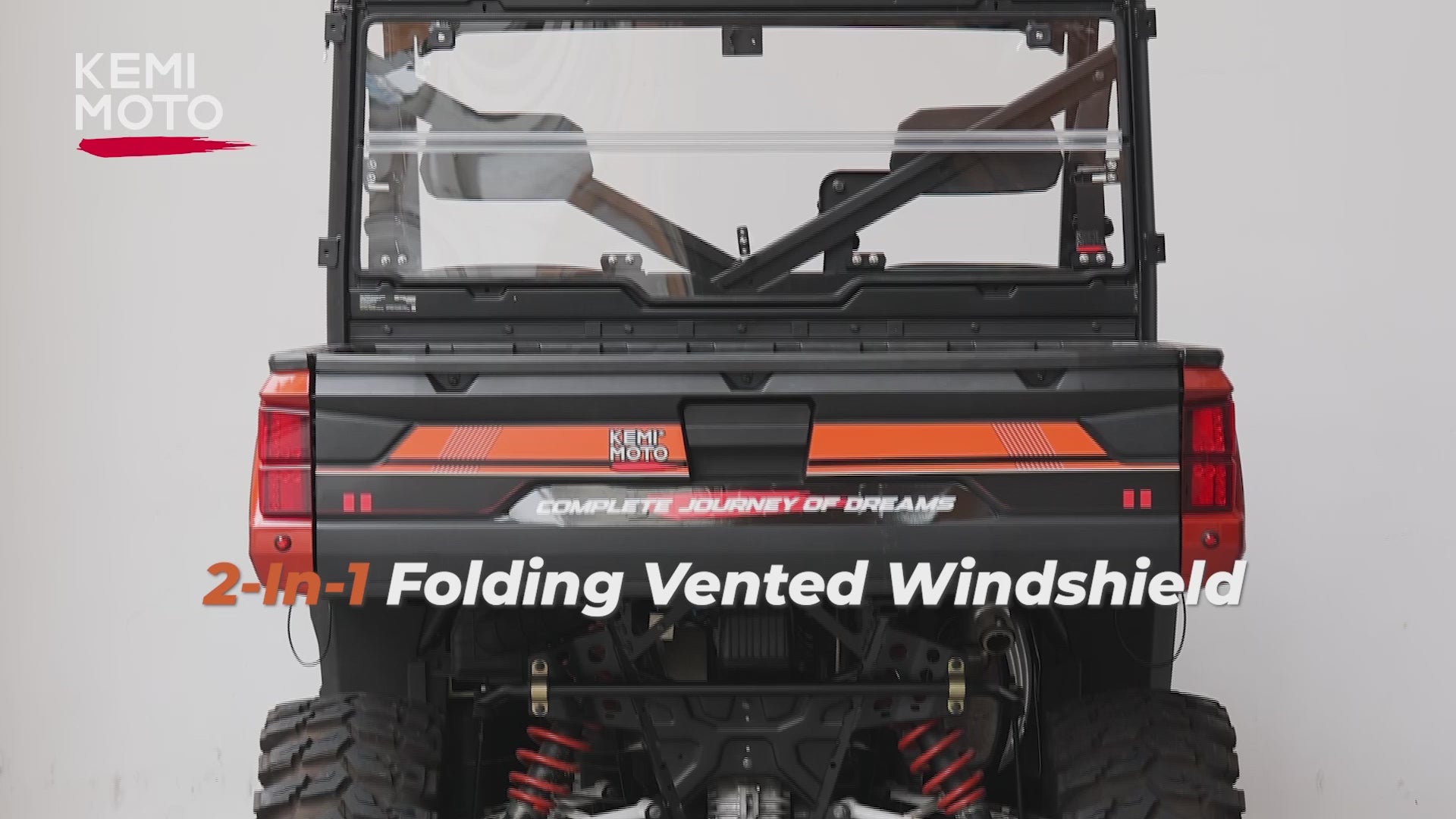 2-IN-1 Foldable Vented Rear Window for Polaris Ranger XP 1000/Crew 2017-2026