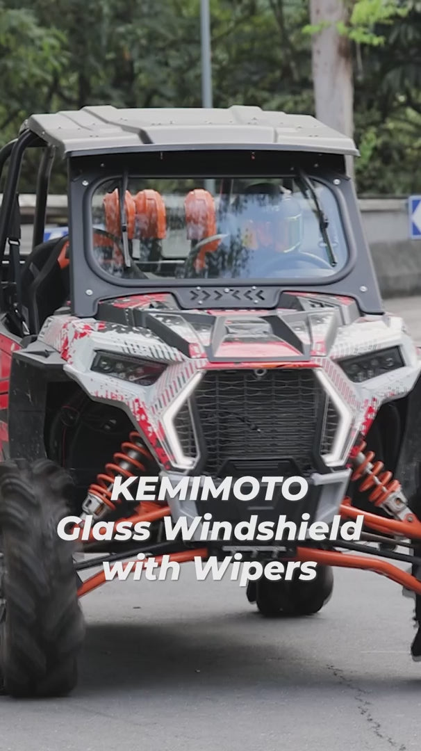 Kemimoto Glass Windshield 2 Wipers for Polaris RZR XP 1000