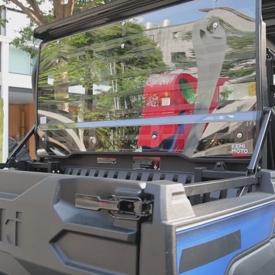 Kemimoto Rear Windshield Hard-Coated Polycarbonate for Kawasaki Mule Pro