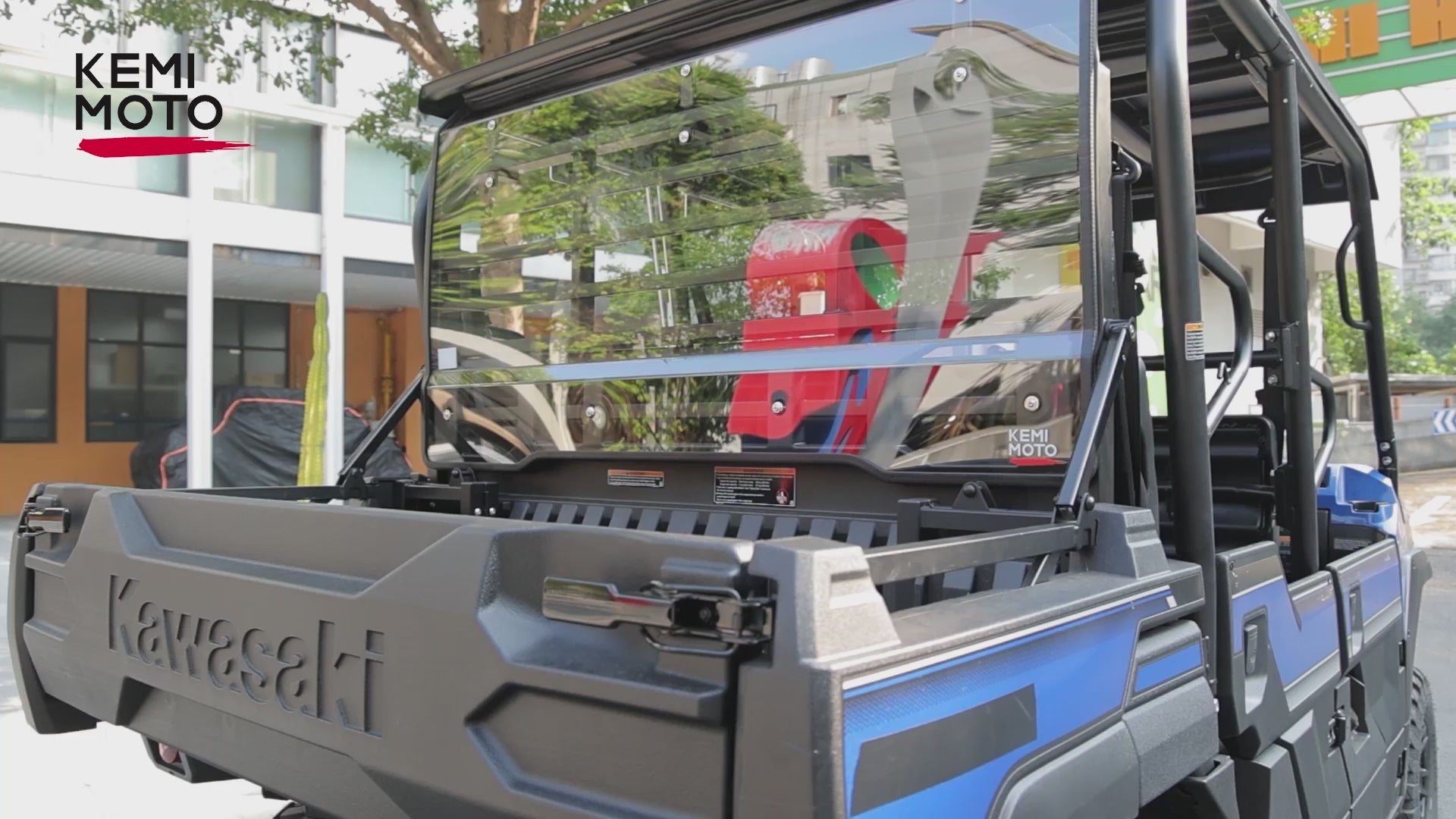 Kemimoto Rear Windshield Hard-Coated Polycarbonate for Kawasaki Mule Pro