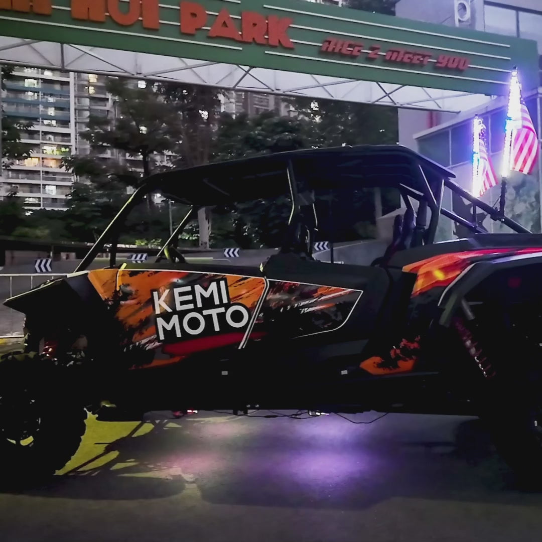Kemimoto Universal 3FT LED Whip & Rock Lights Combo