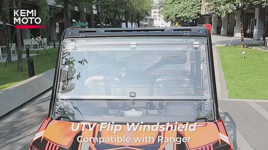 Kemimoto 2-IN-1 Flip Windshield for Polaris Ranger 2014-2026
