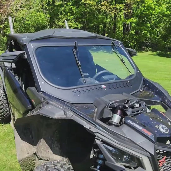 Kemimoto Glass Windshield with Sliding Vents for Can‑Am Maverick X3