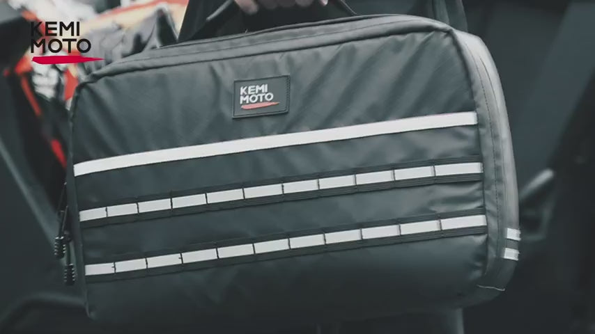 Kemimoto UTV/ATV Belt Storage Bag with Tool Roll for Can‑Am, Polaris