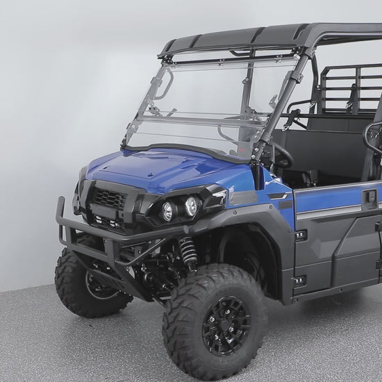 Kemimoto 3-in-1 Flip Windshield Polycarbonate for Kawasaki Mule Pro FXT