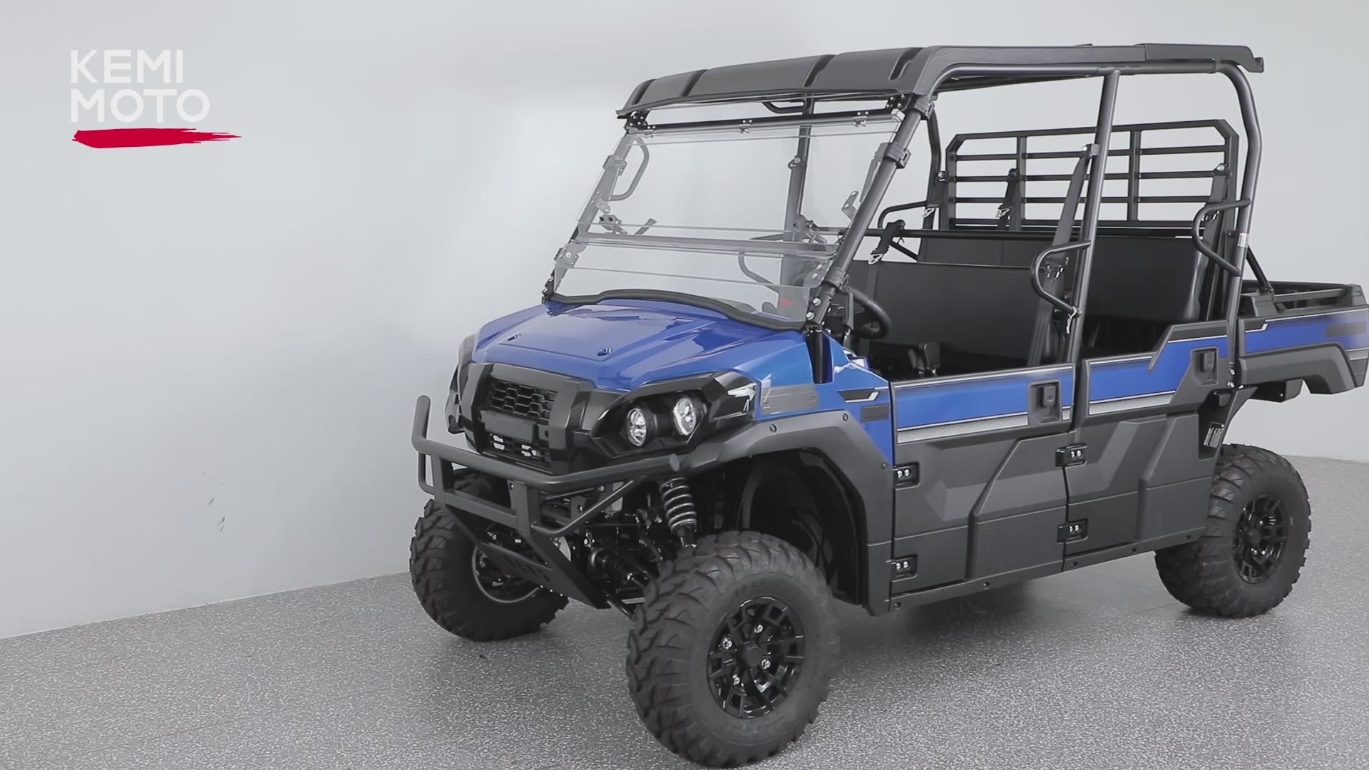 Kemimoto 3-in-1 Flip Windshield Polycarbonate for Kawasaki Mule Pro FXT