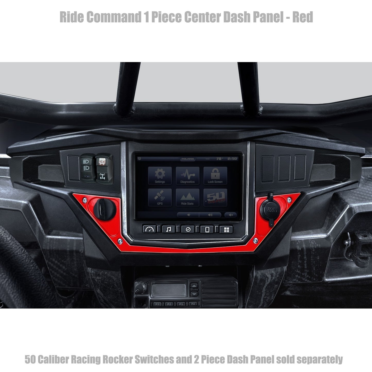 Ride Command XP1000 1‑Piece Dash Panel – Powder‑Coated Aluminum