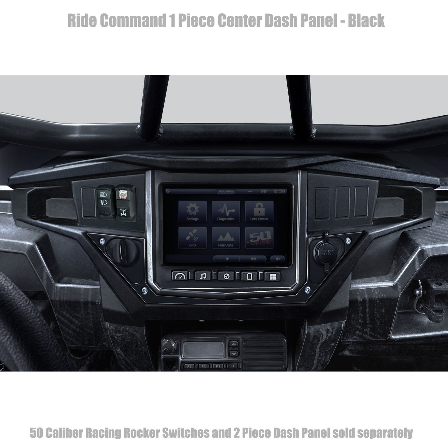 Ride Command XP1000 1‑Piece Dash Panel – Powder‑Coated Aluminum