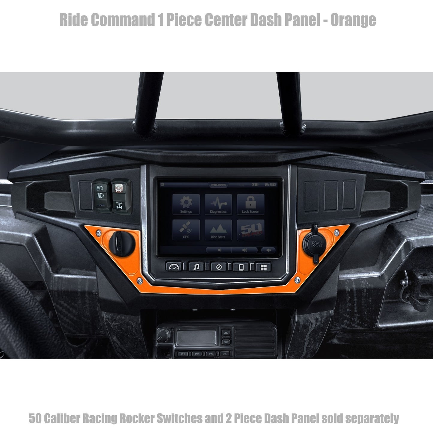 Ride Command XP1000 1‑Piece Dash Panel – Powder‑Coated Aluminum