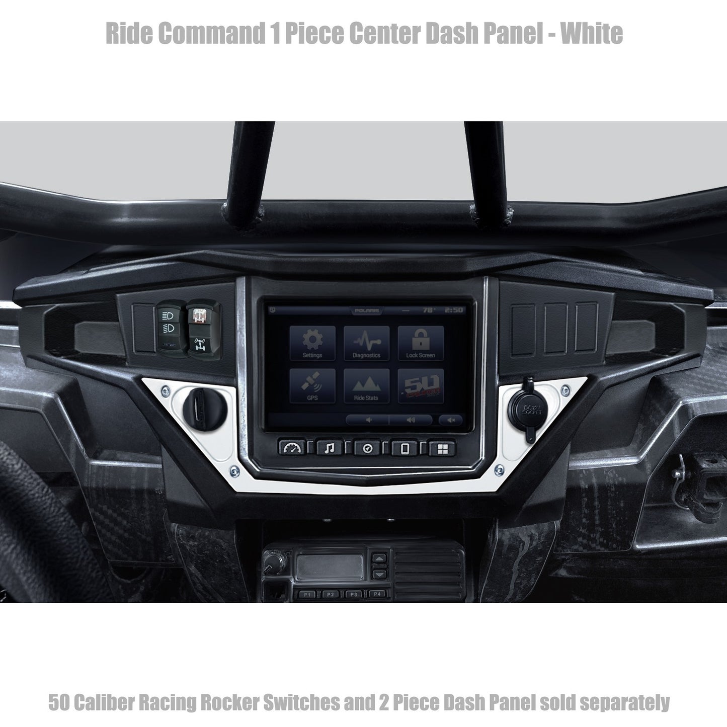 Ride Command XP1000 1‑Piece Dash Panel – Powder‑Coated Aluminum